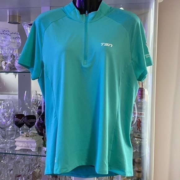 QUARTER-ZIP mock neck polo shirt turquoise FIFA world cup quatar 2022 - Picture 8 of 15